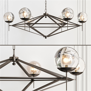 Modern Pyramid Glass Globes Chandelier